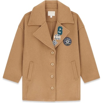 GUESS Вълнено палто за момиче в бежов цвят с бродерии Guess(Top Model 2026)