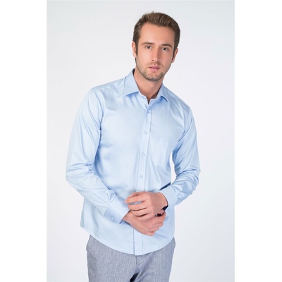 Centone Мъжка риза с дълъг ръкав - Синя #268047 (268047_Синьо)