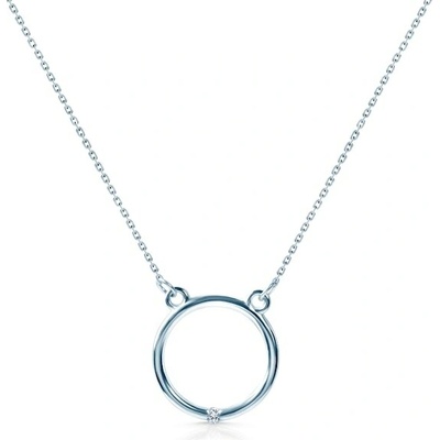 Savicki Náhrdelník biele zlato, diamant SAV-N-BST-C-28-B