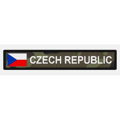 Nášivka ČESKÁ REPUBLIKA s vlaječkou, VZ 95, bílý text