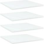 vidaXL Рафтове за етажерка, 4 бр, бели, 40x40x1, 5 см, инженерно дърво (805170)