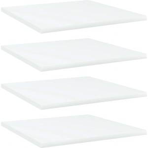 vidaXL Рафтове за етажерка, 4 бр, бели, 40x40x1, 5 см, инженерно дърво (805170)