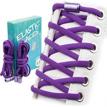 Laces elastické s kovovou sponou fialové