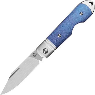 QSP Knife Moray Vanax, Belt satin, SS bolsters, Blue Crystal Titanium QS171-A