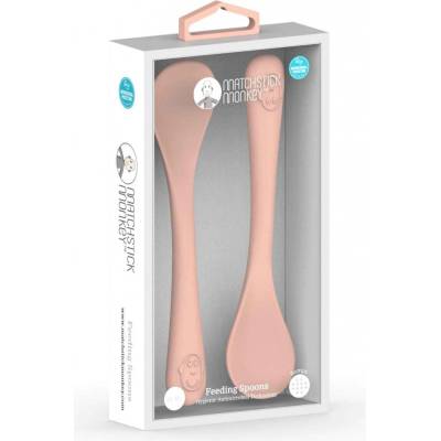 Matchstick Monkey silikonové lžičky 2 ks Dusty Pink
