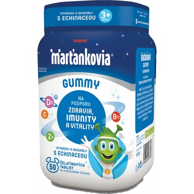Walmark Marťankovia GUMMY s Echinaceou príchuť jahoda a čerešňa 70 tabliet