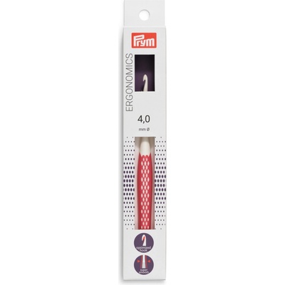 PRYM Háček na háčkování ergonomický plastový PRYM ERGO, velikost 4mm, délka 16cm