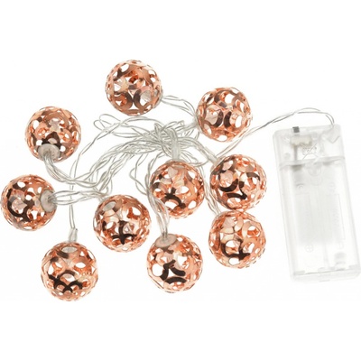 Svítící koule na baterie DECORATIVE II 10LED 120x2.5cm Měděné teplá bílá