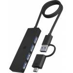 RaidSonic USB Hub ICY BOX USB-C 4-Port Black card reader