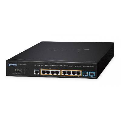 L2+ 4-Port 10/100/1000T 802.3bt PoE + 4-Port 10/100/1000T 802.3at PoE + 2-Port 10G SFP+ Managed AV Switch Управляем L2+ Захранване по Ethernet (PoE) (AVS-4210-8HP2X)