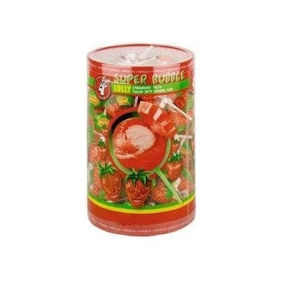 Kaumy Super bubble lízátka jahodová 100 x 17 g