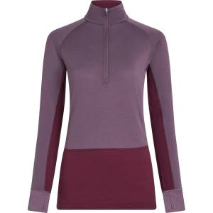Icebreaker Дамско мериносово термобельо Icebreaker Women's Merino 200 Zoneknit L/S Half Zip Merino base layer - Dark Berry / Grey Plum / Cb (115-2673-0314)