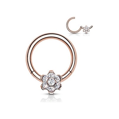 Šperky4U Zlacený segment kruh septum piercing titan TIT1118-RD