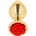 Метален анален плъг с червена роза, 8, 9см. - Kink Plug Rose Gold (D-242592)