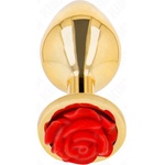  Метален анален плъг с червена роза, 8, 9см. - Kink Plug Rose Gold (D-242592)