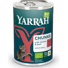 Yarrah Bio Chunks bio kuracie a bio hovädzie s bio žihľavou a bio paradajkami v omáčke 12 x 405 g