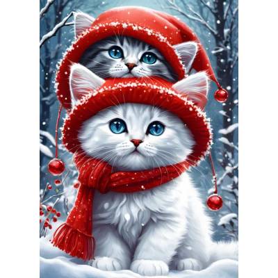 Bluebird Puzzle - Puzzle Kitties in the Winter - 300 piese