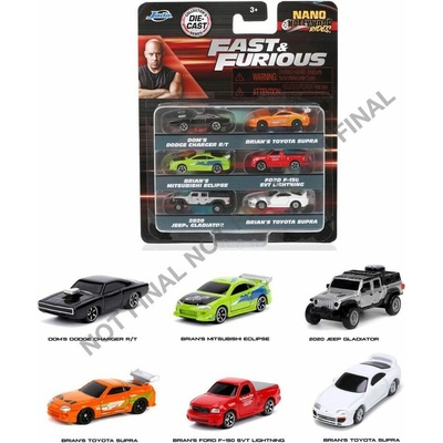 Toys Autíčka Fast and Furious 3ks Pack Nano