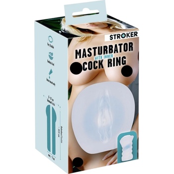 Stroker Masturbator with Inner Cock Ring Transparent