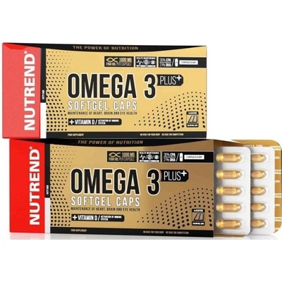 Nutrend Omega 3 Plus Softgel Caps bez příchuti 120 kapslí