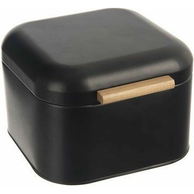 chlebovka 21,5x20x14cm BLACK, plech/bambus