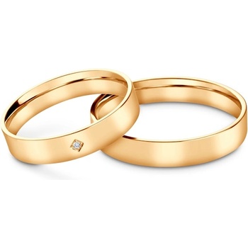 SAVICKI Сватбени халки: жълто злато, плоски, 4 мм