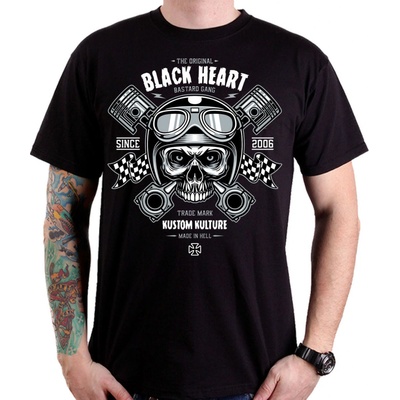 Black HEART PISTON SKULL