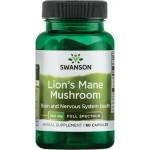 Swanson Lion's Mane Mushroom, 500 mg, 60 капсули, Swanson (SW1096)