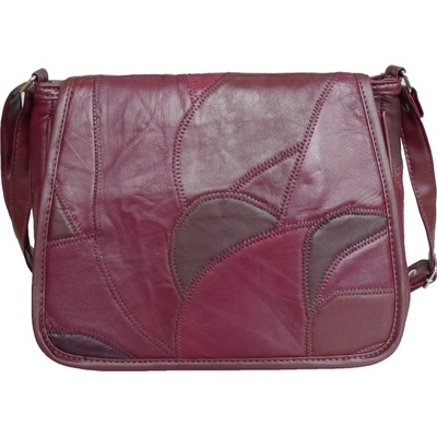 Kabelka Sisi kožená fialová čierna