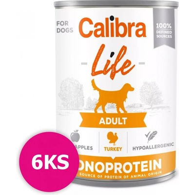 Calibra Dog Life Adult Turkey with Apples 6 x 400 g
