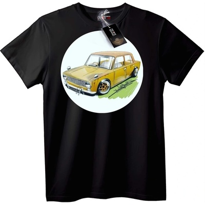 NOONEBRAND Тениска Винтидж автомобилно изкуство - 7XL, Black