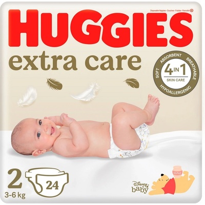 Huggies extra care 2 3-6 kg 24 ks