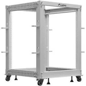 Lanberg Комуникационен шкаф, Lanberg open rack 19" 15U 600x600-1100 adjustable, grey (OR01-6115-S)