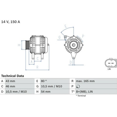 generátor BOSCH 0 986 081 190 BO 0986081190