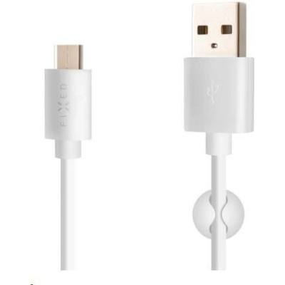 FIXED dátový a nabíjací kábel, USB-A -> USB-C, 20 W, dĺžka 2 m, biela