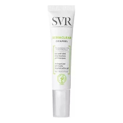 SVR Sebiaclear Cicapeel lokální péče proti nedokonalostem aknózní pleti Anti-Spot and Anti-Marks 24 hr Targed Active Gel 15 ml