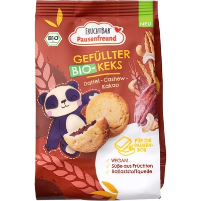 FruchtBar BIO Plněné sušenky kešu, datle a kakao 120 g