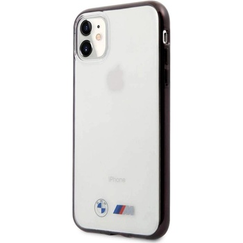 BMW M Metallic Black Edges Hard Case - хибриден удароустойчив кейс за iPhone 11 (черен-прозрачен)