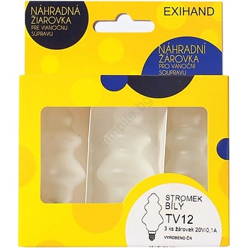 EXIHAND К-кт 3бр. резервни крушки tree e10/20v/0, 1a бели (ex0024)