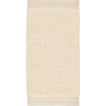 Pip Studio Jasmine Jacquard bavlněná froté osuška tmavě písková 70 x 140 cm