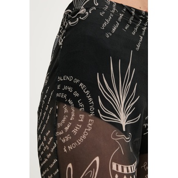 Never Fully Dressed Панталон Never Fully Dressed в черно с разкроени краища, с висока талия NFDTR482 (NFDTR482)