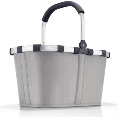 Reisenthel carrybag herringbone gray - Stable shopping basket with lots of storage space and practical inner pocket - Elegant and water-repellent design - BK7074