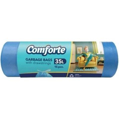 ALUFIX Pytle na odpad se zatahovací páskou HDPE 35 l 15 ks 13 µm modré