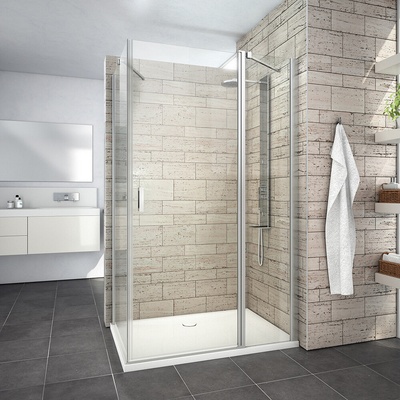 Roth LYE4+LYSW1S Čtvercový 90 cm, otevírací dveře, Brillant / Transparent, LYE4/900_LYSW1S/900 – Hledejceny.cz