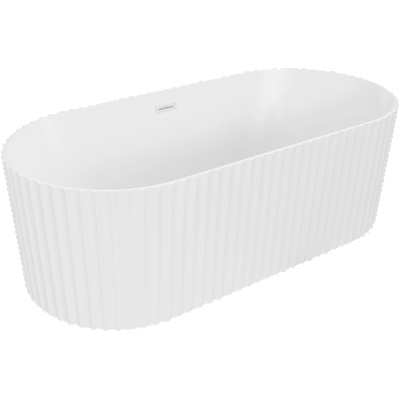 Mexen Paola свободностояща вана рифелована 170 x 80 см, бяла мат, бял преливник - 52721708001-20 (52721708001-20)