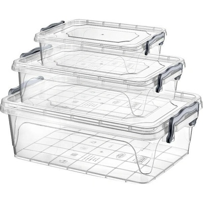 Pro-Tech shop Sada 3 obdĺžnikových dóz Multi Box 0,6 + 1,2 + 2 l