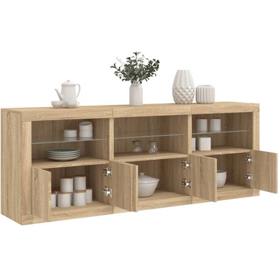 vidaXL 11461.3209004 příborník s LED osvětlením dub sonoma 181,5 x 37 x 67 cm