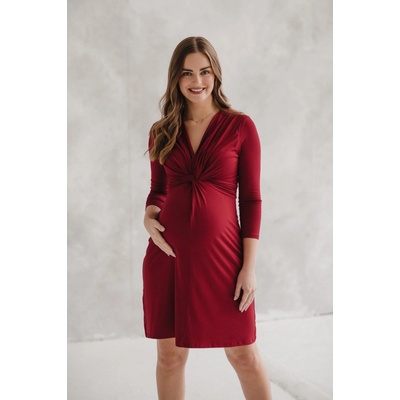 Tehotenské šaty na dojčenie Loop Dress 7/8 Burgundy
