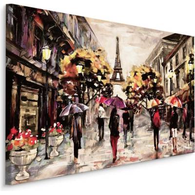 Plátno Lidé S Barevnými Deštníky V Paříži II. Varianta: 70x50