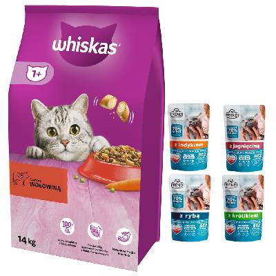 WHISKAS Adult hovězí 14 kg + Frendi pro kočku 12x100g